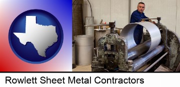 a sheet metal worker fabricating a metal tube in Rowlett, TX